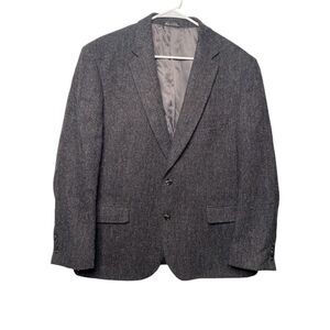 JEAN PAUL GERMAIN Mens Black Gray Wool Tweed Sport Coat Blazer JACKET Size 44 R